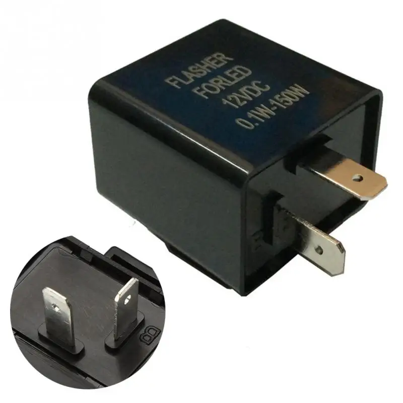 

12V 2 Pin Turn Signal Indicator Motorcycle Flash Control Relay Adjustable LED Flasher Relay
