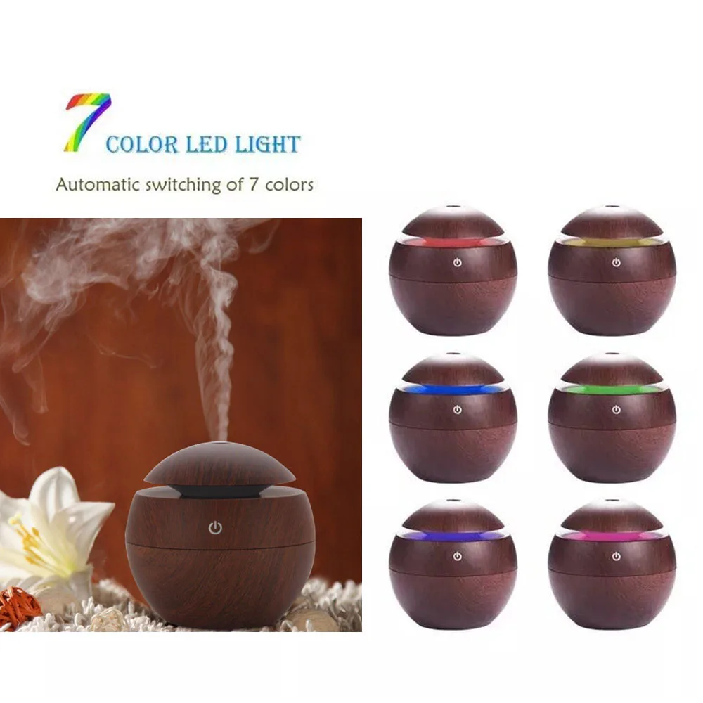 

Wood and stripe Aromatherapy Diffuser essential oil diffuser Aroma fragrance diffuser fogger with 7 colors LED light home