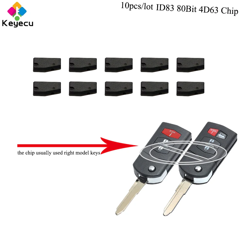 KEYECU 10 шт./лот Замена транспондер чип ID83 4D63 80Bit-брелок для Mazda для Ford- обновление 4D63 80Bit(ID83) чип