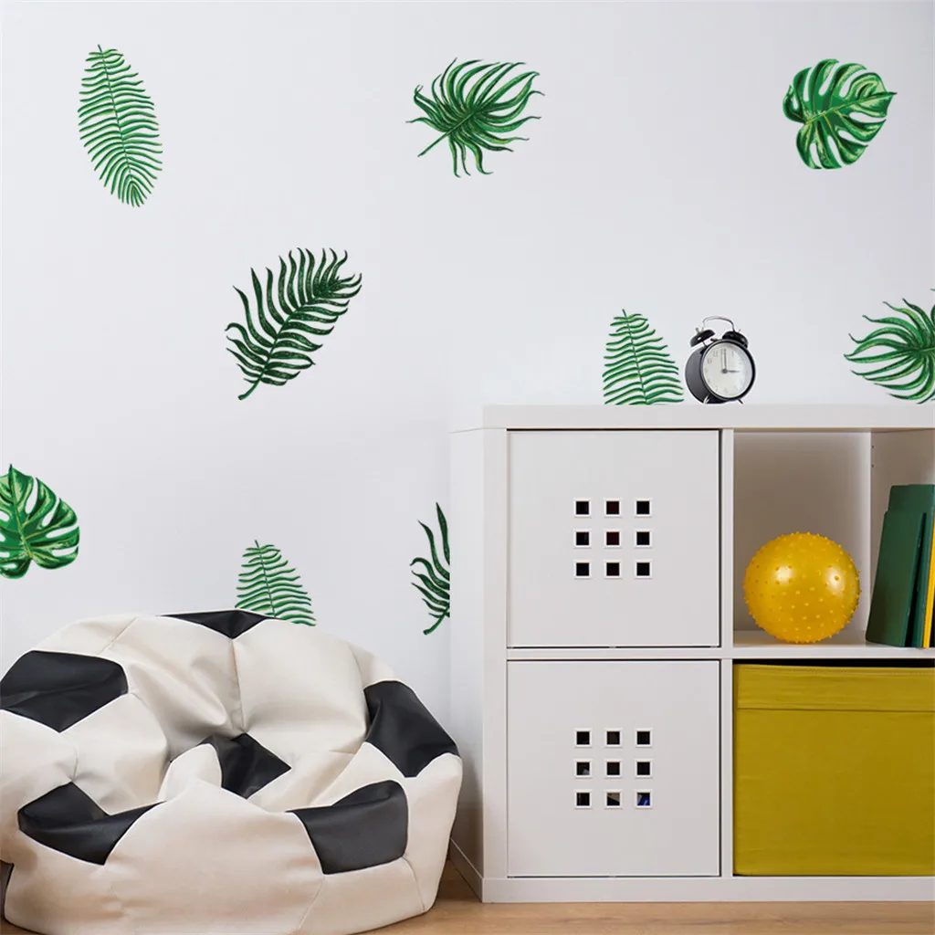 Декоративные самоклеящиеся наклейки на стену в виде пальмовых листьев, скандинавские минималистичные наклейки на стену для детской комнаты, спальни, adesivo de parede