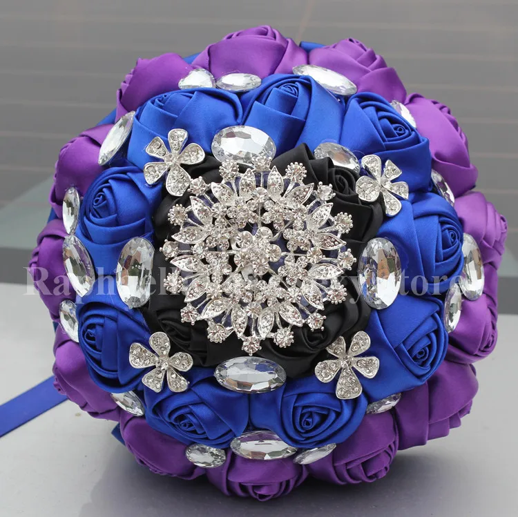 Cesley 39 S Blog Blue Wedding Bouquet A Round Posy Of Almost Top Quality Custom Make Royal Blue Purple Diamond Wedding Bouquet Stunning De Novia Flower