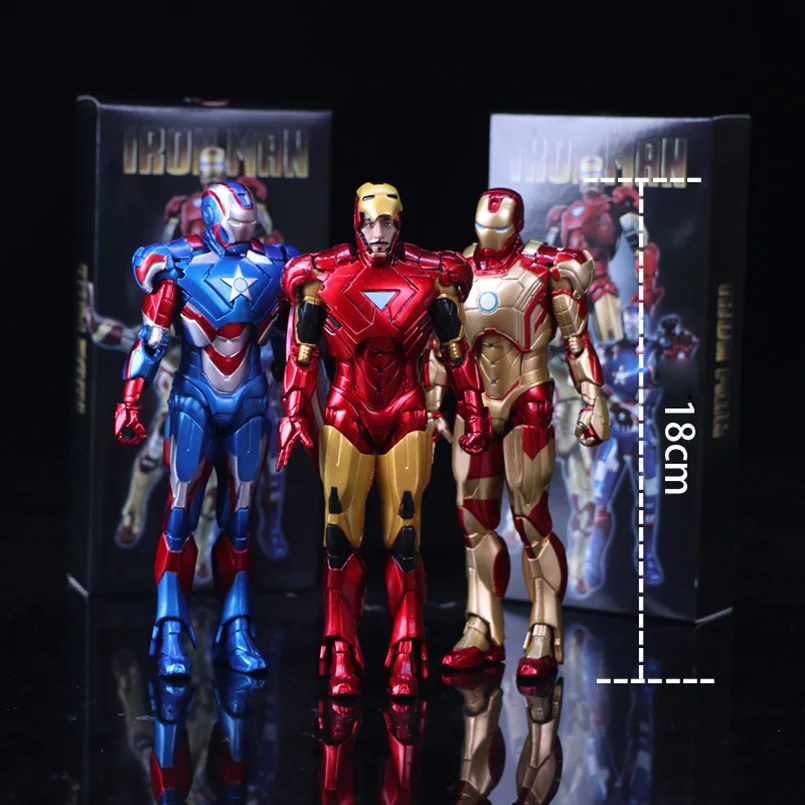 

Apaffa 1 pcs The Avengers Figma Iron Man The Patriot PVC Model Action Figure Collective Model Toys For 12-15 Years Children