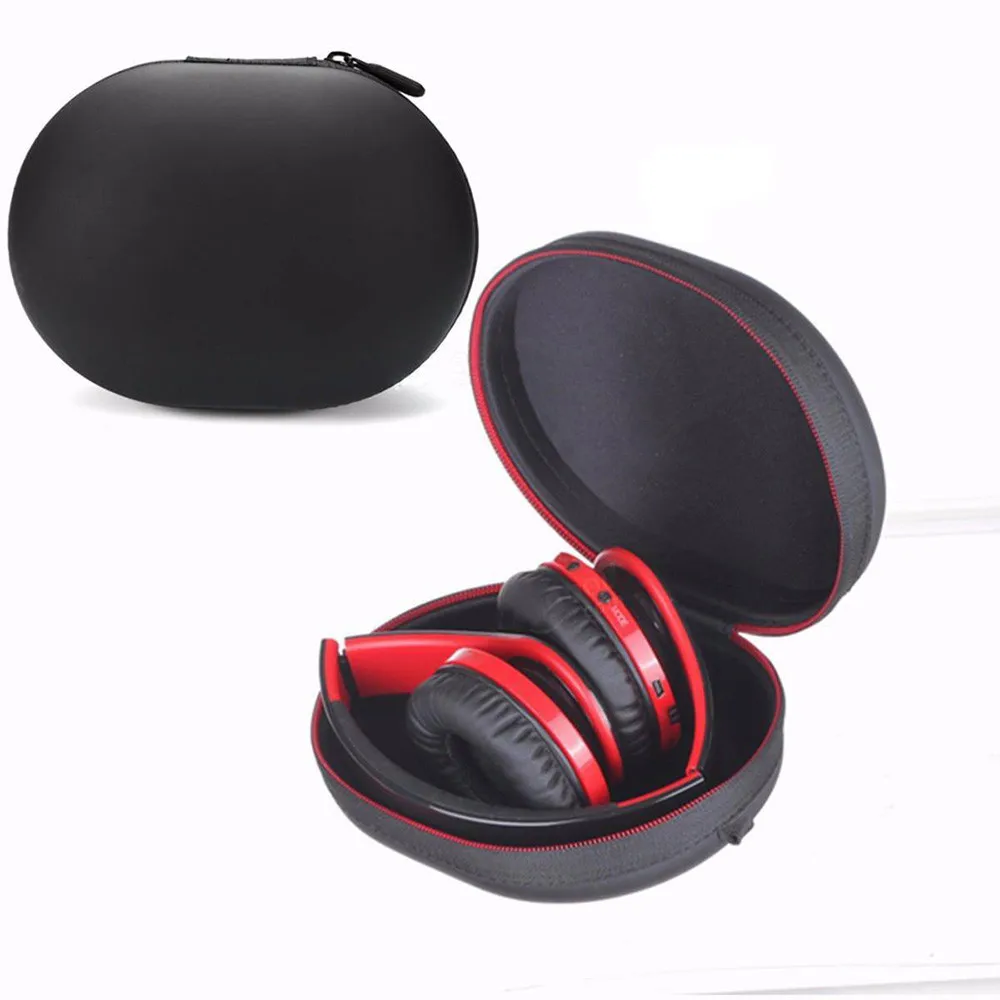 Popular Black Light Portable PU+EVA Carrying Storage Headphone Earphone
