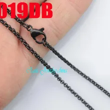 1"-38" черное ожерелье из нержавеющей стали 2 мм круглые звенья цепи женские модные ювелирные изделия 20 шт ZX019DB