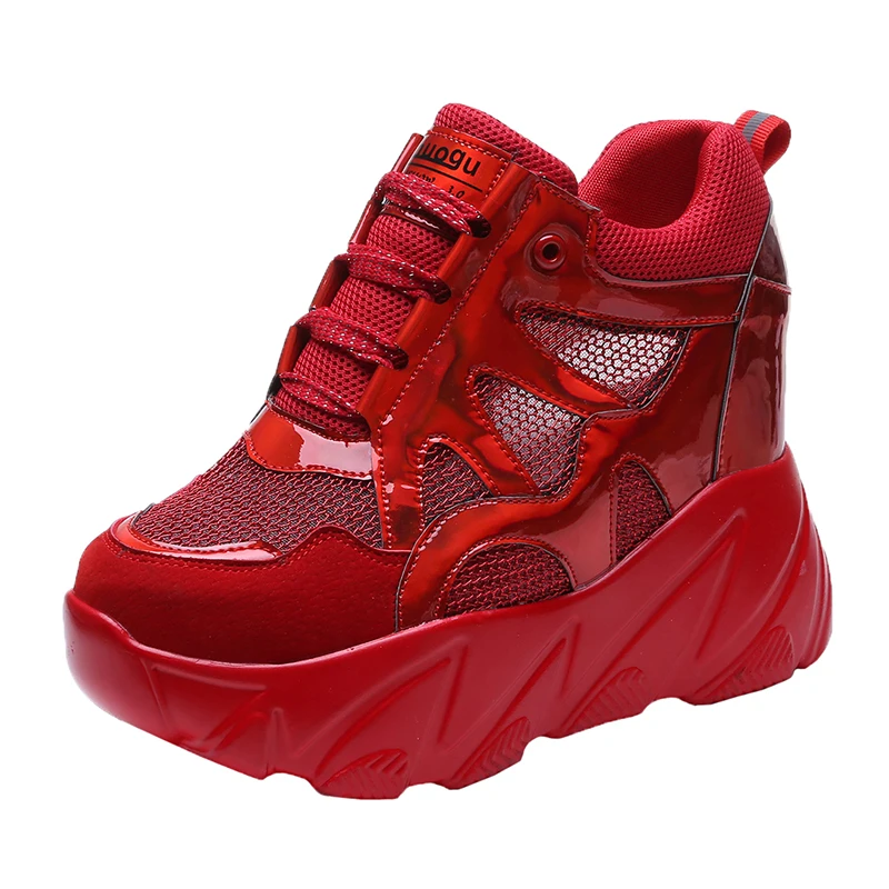 

2019 spring and autumn new women's thick bottom increased mesh breathable sneakers