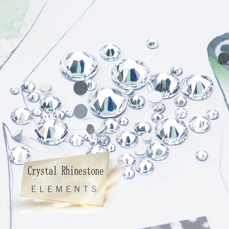 2028NoHF-Rhinestones-SS3-SS40-All-Sizes-3D-Nail-Art-Decorations-Costura-Crystal-Clear-Strass-Crystal-Non