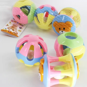 

3Pcs/Set Music Cartoon Bell Toys Colorful Bear Bell Ball Eco-friendly Plastic Baby Fun Little Loud Jingle Ball Kids Xmas Gift