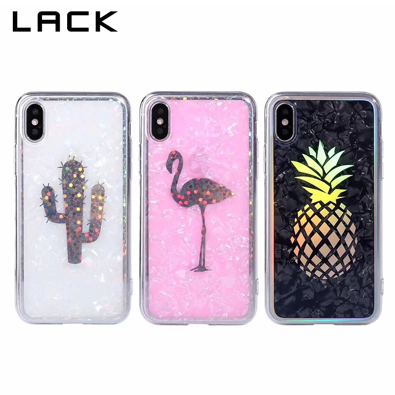 LACK Laser Pineapple Flamingo Cactus Phone Case For iphone