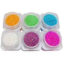 Сделано в Тайване 6 Цвет нейл-арта блестящие Радужный Блеск Красота пыли случайный набор для ногтей косметические блестки пудра(A34(GP) B = 6 шт