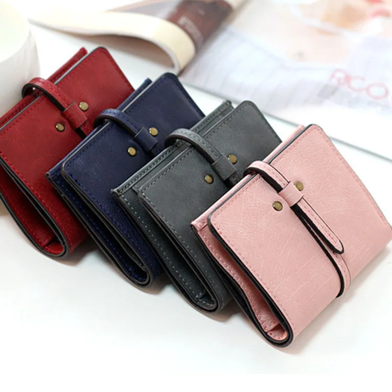 

Vintage Style Lady Women Mini Lovely Luxury Purse Women's Leather Clutch Wallet Short Small Bag PU Card Holder Purse For Coins40