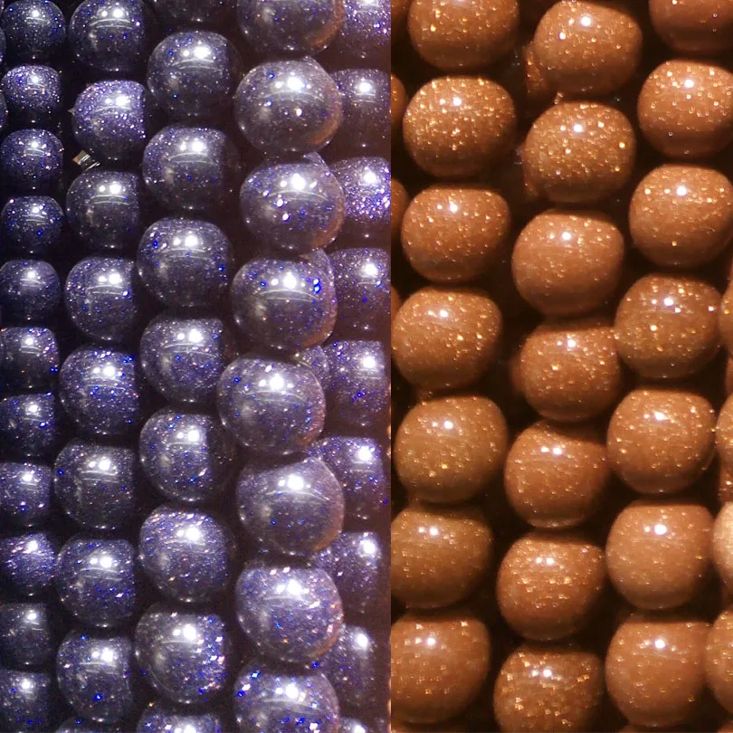 

18MM 20MM Gold Sand Blue Sand Beads Wholesale Natural Stone Beads Loose Spacer Beads for Jewelry making DIY Bracelet Necklace