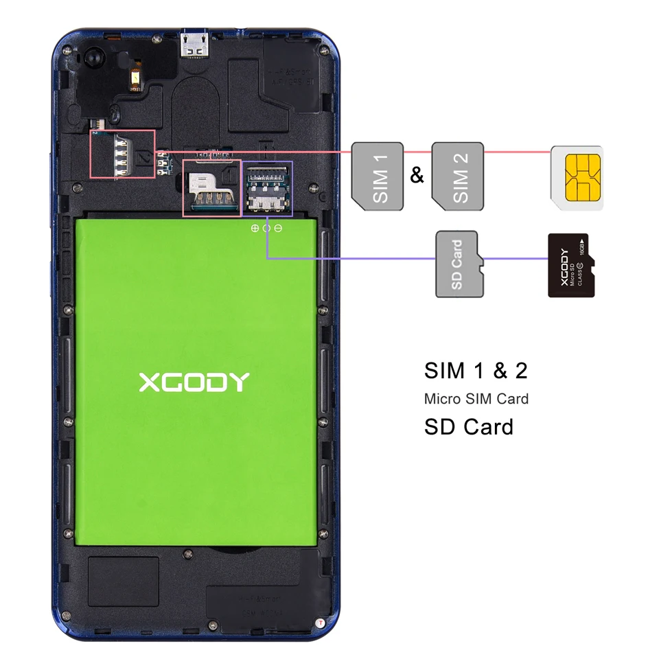 Флэш продажи XGODY Y28 6 0 &quotQHD 18:9 Дисплей Android 7 мобильный телефон 1 GB + 16 MTK6580 4 ядра 5MP gps