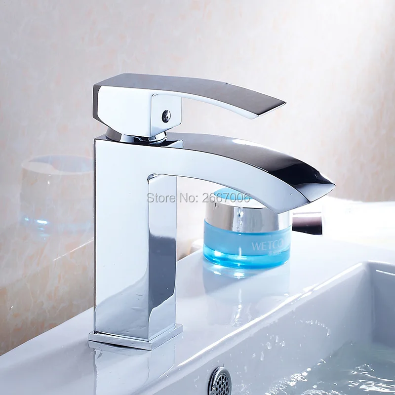 Gizero قصير نوع مربع حوض صنبور شلال صنبور الحمام الغرور بالوعة الحنفية وحيد مقبض خلاط صنبور سطح جبل ZR623