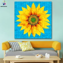 DIY цветные картинки по номерам с цветами солнце цветок иллюстрация Картина Рисунок Живопись по номерам Обрамленный дом