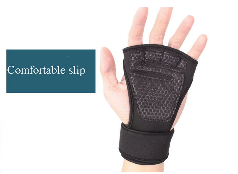 New 1 Pair Weight Lifting Training Gloves Women Men Fitness Sports Body Building Gymnastics Grips Gym Hand Palm Protector Gloves (20)