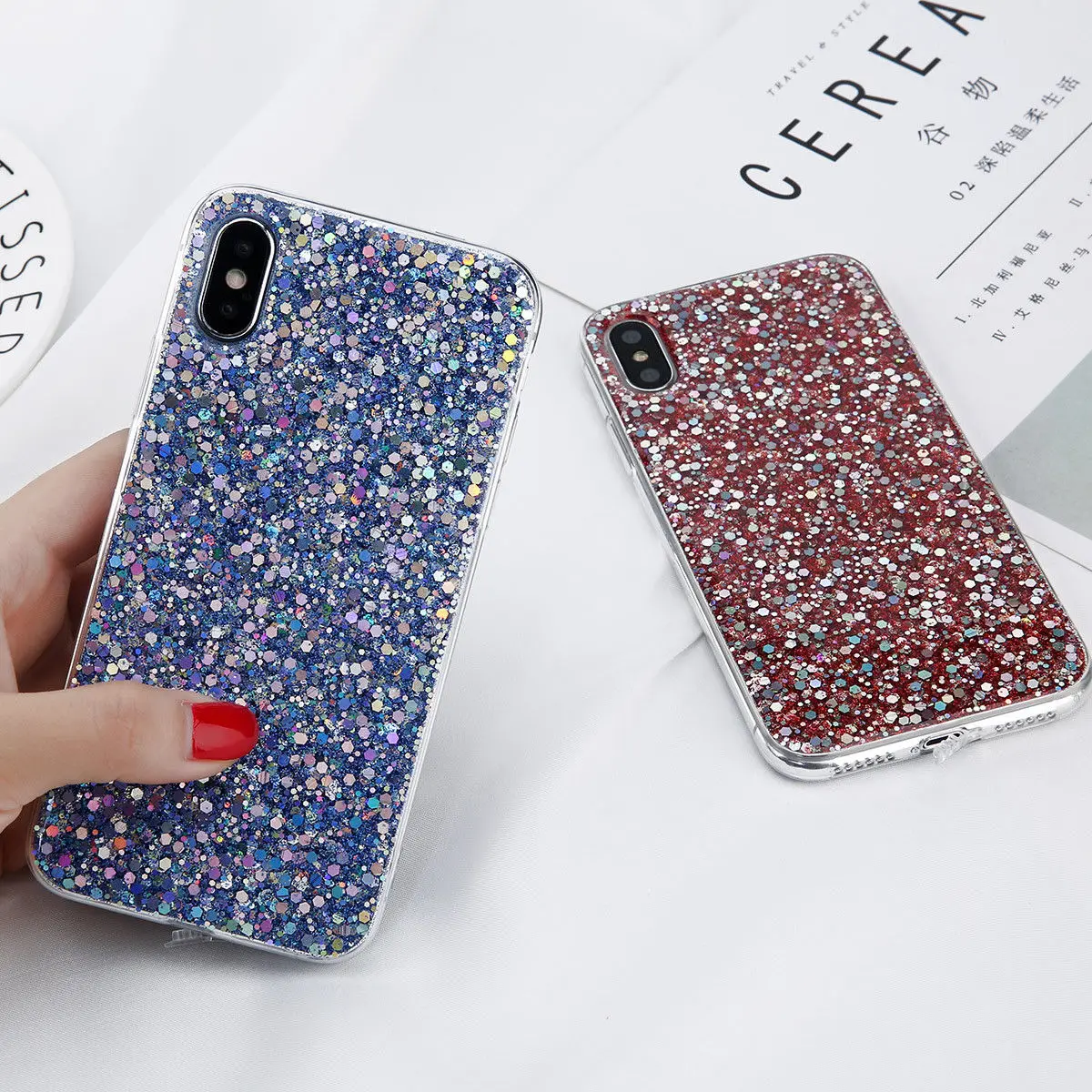 

Luxury Bling Sparkle Glitter Sequin Cases For iPhone X 10 8 7 6 6S Plus 5 5S For Samsung S7 S8 Plus Note 8 A3 A5 A7 J5 J7 2017
