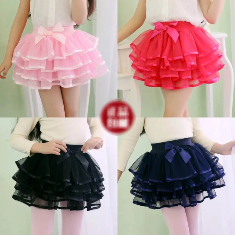 

Bow Rainbow Tutu Skirts For Baby Girls Fluffy Mesh Dance Skirt Ballet Party Tulle Princess Pettiskirt/saia/jupe tulle fille