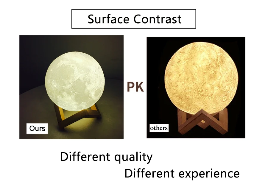 Moon светильник 3D принт с подставкой Луна Перезаряжаемые сенсорный переключатель ночной Светильник для дома Спальня украшения Детский подарок