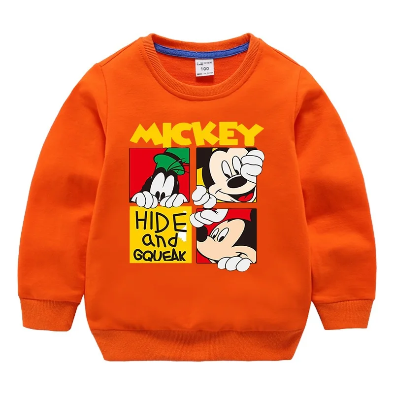Новые популярные свитера с Микки Маусом для маленьких мальчиков и девочек, детские топы с милонговыми рукавами на зиму, весну, осень, 18 мес.-7 лет, Детская футболка, одежда для девочек