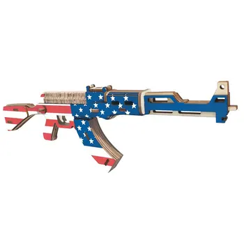 

3d Puzzle Wooden Toys Laser Cutting DIY AK47 Assembly Weapon Jigsaw Puzzle Wooden Toys Children's Educational Toys P101