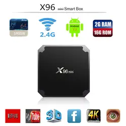 Новое поступление X96 мини amlogic S905W Android 7,1 SMart tv BOX четырехъядерный 1g/2g ram 8g/16g rom 2,4 gwifi 4k HD box телеприставка