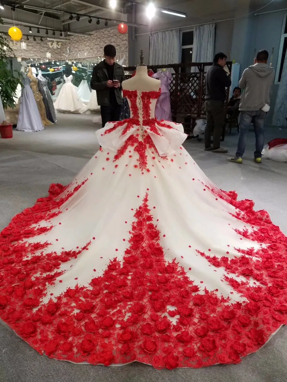 wedding dresses lots flowers
