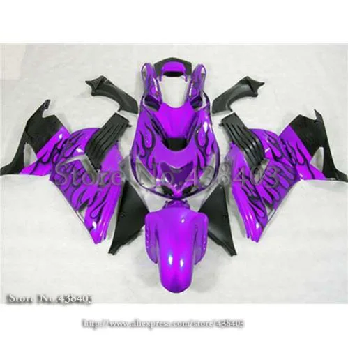 ZX14R 2006 2007 2008 2009 2010 2011 ABS Fairing For Kawasaki Black Flames Motorbike Purple 06-11 | Автомобили и мотоциклы