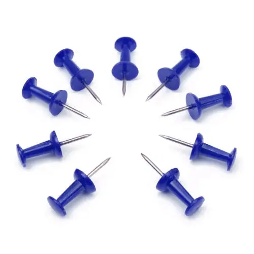 

50PCs Push Pin Assorted Thumbtacks Attention Cork Board Office School Blue NEW