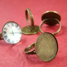 Регулируемая античная латунь 18 мм круглое кольцо база