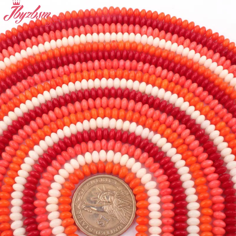3x5 мм гладкие коралловые бусины Rondelle, бусы из натурального камня для самостоятельного изготовления ожерелья, браслетов Eaaring Pandant, изготовление ювелирных изделий 15 дюймов