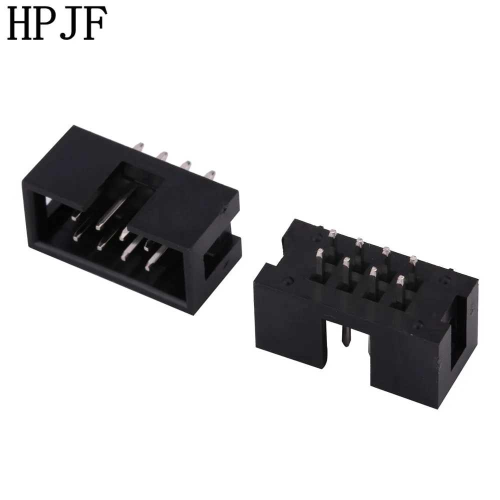 10pcs/lot Dc3 8 Pin 2x4pin Double Row Pitch 2.54mm Doublespaced Straight Pin Male Idc Socket