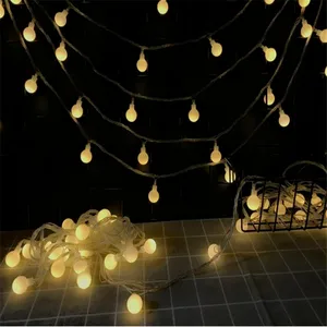 10 м Светодиодные фары строку с 50led мяч AC220V праздник украшение лампы Фестиваль Рождественские огни наружного освещения - изображение