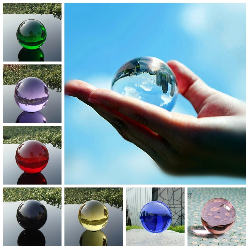 8 Colors Asian Quartz Crystal Glass Ball Feng shui Magic Healing Crystals Balls Sphere