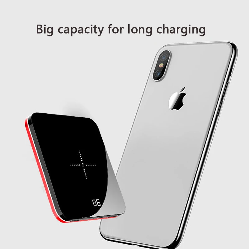 Kabym 8000 мА/ч беспроводное зарядное мини устройство Мощность банк USB Тип C порты для