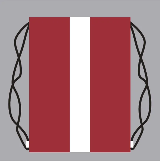

Drawstring Backpack Bag with Latvia Flag Small Backpack Printing Customized Logo