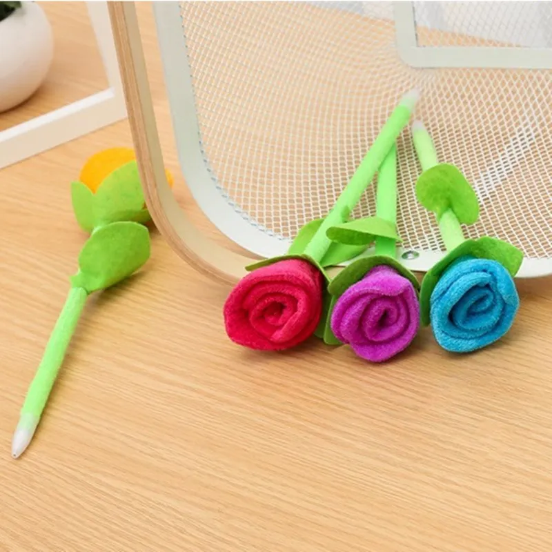 1pcs 0.5mm New Novelty Plush Roses Flower Gel pen Ball Pen Stationery Ballpoint Pen Office School Supplies Fashion Gifts