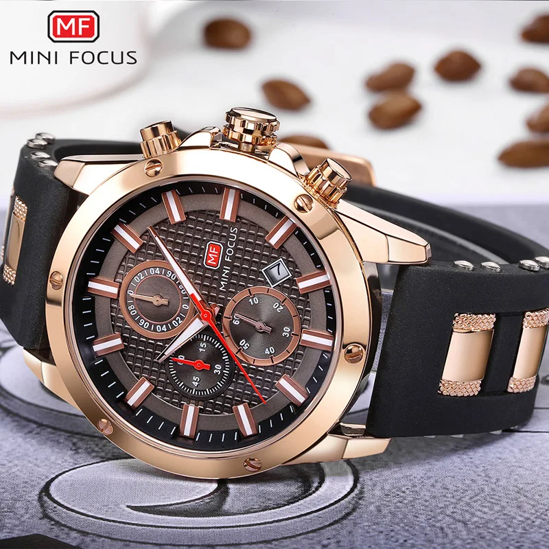 MINIFOCUS часы мужские роскошные брендовые модные повседневные спортивные с