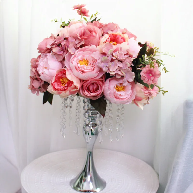 Custom 35cm Silk Peonies Artificial Flower Ball Centerpieces