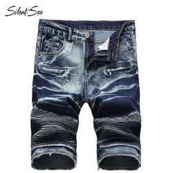 Silentsea шорты мужские с принтом короткие джинсы Прямые хлопковые шорты джинсовые Брендовые мужские джинсовые повседневная одежда размер 28-42