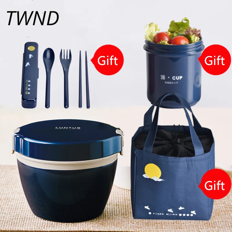 

Stainless steel insulation bento boxes dinnerware set send 3 gifts
