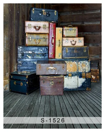 

5x7FT Wooden House Suitcase Luggage Box Piles Custom Photo Studio Backdrop Background Banner Vinyl 220cm x 150cm