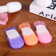 Портативный Открытый мытья рук очистки Ароматические кусочки листы мини бумажное мыло случайный 20 шт одноразовое мыло в коробке бумаги