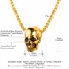 Gothic Biker Skull Pendant & Chain 5