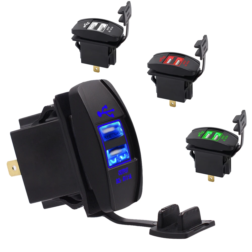 

Dual USB Car Charger Power Adapter 3.1A 5V Dual USB Socket Charger DC 12V 24V For iPhone 5 6 6S Samsung Android