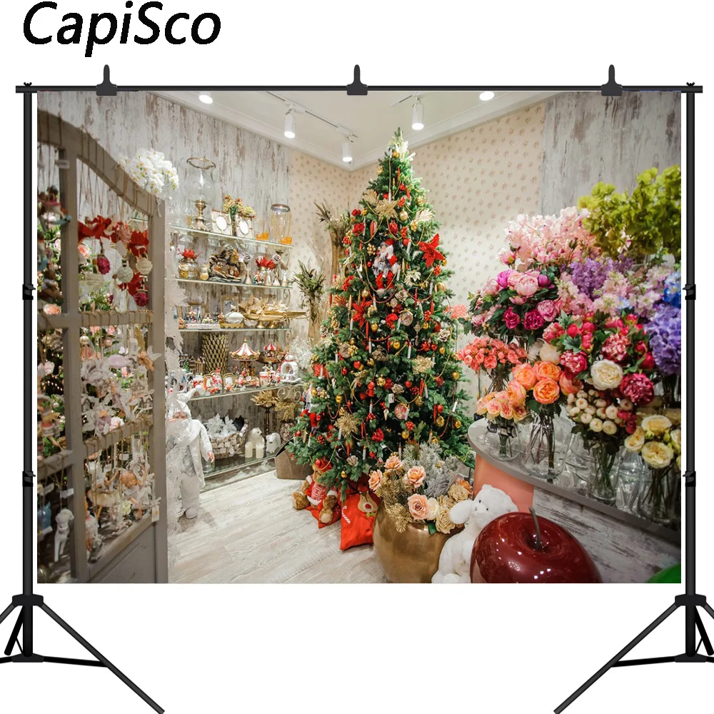 

Capisco Flower gift toy Christmas tree decorations Photography Backgrounds Customized Photographic Backdrops For Photo Studio
