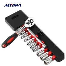 

AIYIMA 12Pcs 1/4-Inch Socket Wrench Sets CR-V Drive Ratchet Wrench Spanner For Bicycle Motorcycle Repairing Common Hand Tool Set