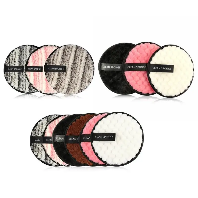 

Cosmetic Puff Set Microfiber Cloth Pad Remover Reusable Cleansing Face Care