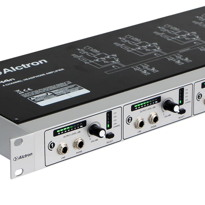 Alctron H4N Профессиональный высокой мощности 4 канала Усилитель для наушников, Pro Line распределения Системы, аудио линия усилители