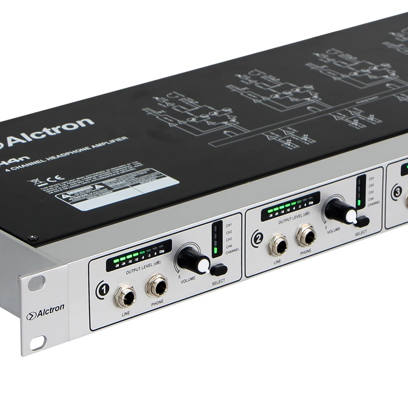 Alctron H4N Professional high-power 4 Channel Headphone Amplifier, Pro Line Distribution System, Audio Line Amplifiers Alctron H4N Professional high-power 4 Channel Headphone Amplifier, Pro Line Distribution System, Audio Line Amplifiers