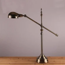 Классический североамериканский Ретро Лофт промышленный офис для чтения Кабинета спальня настольные лампы Металлическое освещение